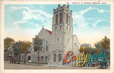 Newark, OH First M. E. Church Street View Postcard