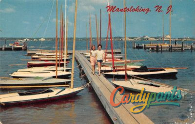 Mantoloking, NJ Fleet of Sneak Boxes Harbor Scene Postcard