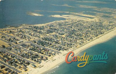 Lavallette, NJ Aerial View of Barrier Island Beachfront Postcard