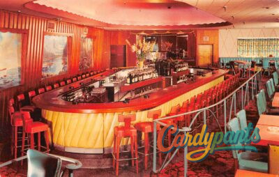 New Jersey Echo Cocktail Lounge Interior Mid-Century Bar Postcard