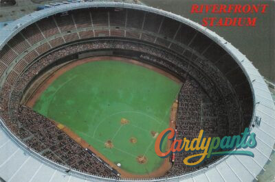 Cincinnati, OH Riverfront Stadium Aerial View Baseball 4"x6" Continental Postcard
