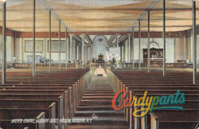 Auburn, NY Men's Chapel Interior at Auburn State Prison Postcard