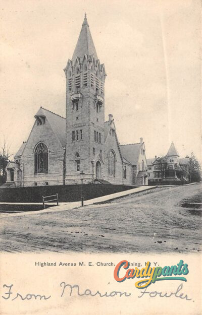 Ossining, NY Highland Avenue M. E. Church View Postcard
