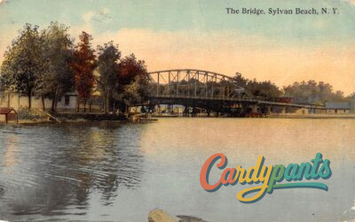 Sylvan Beach, NY Bridge Over Water Scenic View Postcard