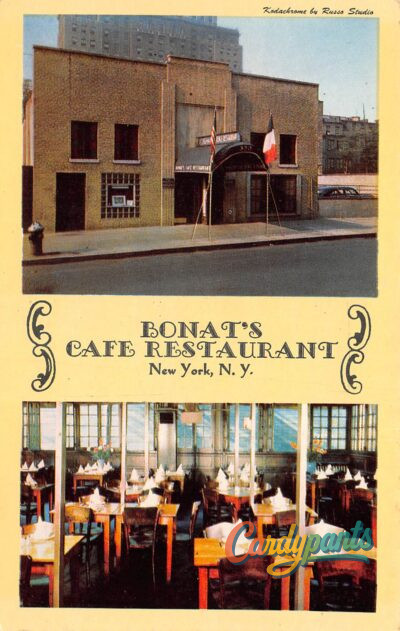 New York, NY Bonat's Cafe Restaurant View Postcard
