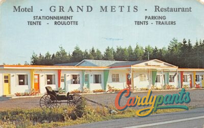 Grand Metis, Canada Motel Restaurant Scenic View Postcard