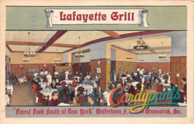 Brunswick, GA Lafayette Grill Restaurant Interior View Postcard