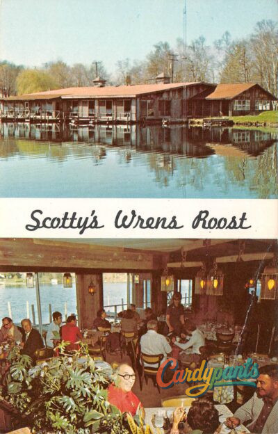 Ludington, MI Scotty's Wrens Roost on Hamlin Lake Postcard